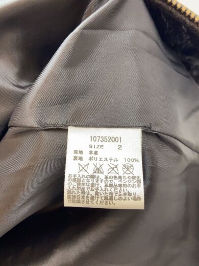商品画像：レザージャケット・ブルゾン/2/羊革/ブラック/無地/107352001// 4
