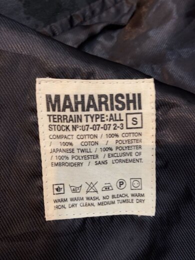 商品画像：MAHARISHI/テーラードジャケット/S/コットン/ブラック/カモフラ/07-07-072-3// 4