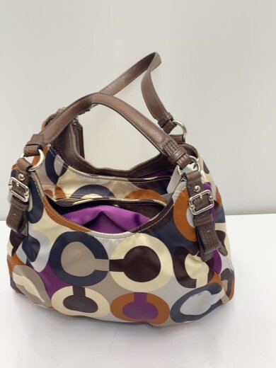 商品画像：ショルダーバッグ_オプアート_総柄/レザー/マルチカラー/総柄 3