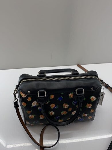 商品画像：ハンドバッグ_アート_花柄/レザー/BLK 3