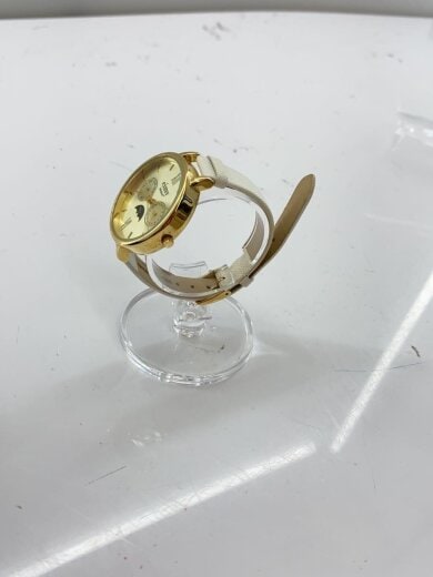 商品画像：クォーツ腕時計/アナログ/レザー/GLD/WHT 2