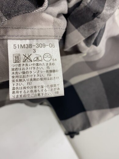 商品画像：半袖シャツ/3/コットン/BLK/チェック/51M38-309-06 5