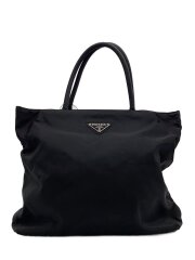 トートバッグ/ナイロン/BLK/シミ有/ジップ錆有