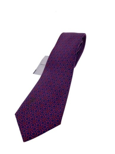 商品画像：ネクタイ/シルク/NVY/総柄/メンズ 1