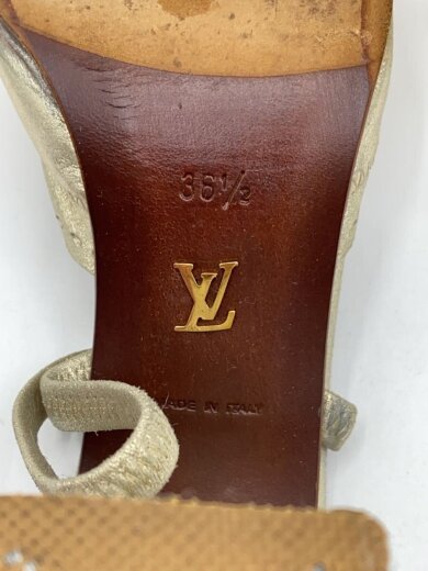 商品画像：スクエアトゥ ミュール/サンダル/36.5/GLD/レザー 5