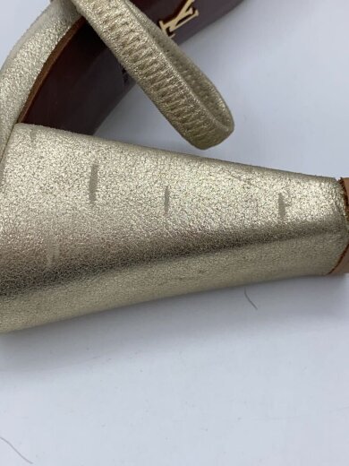 商品画像：スクエアトゥ ミュール/サンダル/36.5/GLD/レザー 6