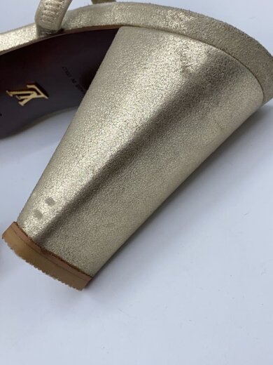 商品画像：スクエアトゥ ミュール/サンダル/36.5/GLD/レザー 7