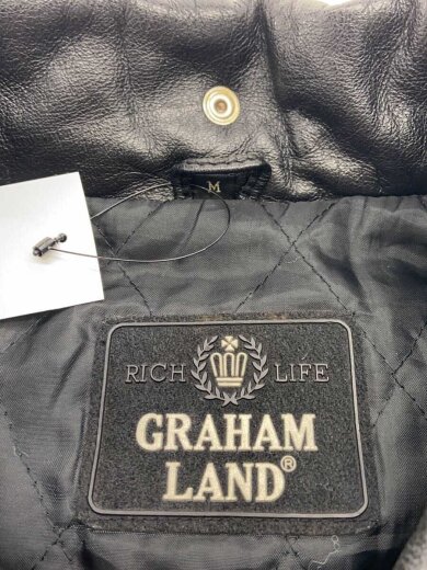 商品画像：GRAHAM LAND/レザージャケット・ブルゾン/M/牛革/BLK/無地 3
