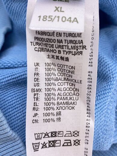 商品画像：パーカー/XL/コットン/BLU/無地 5