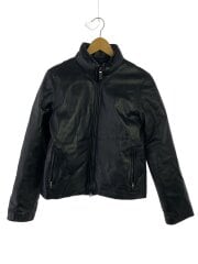 ダウンジャケット/11/羊革/BLK/無地/B1293LJ