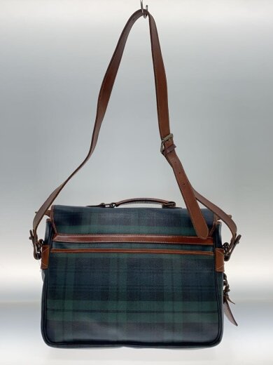 商品画像：ブラックウォッチ/ショルダーバッグ/レザー/GRN/チェック 3