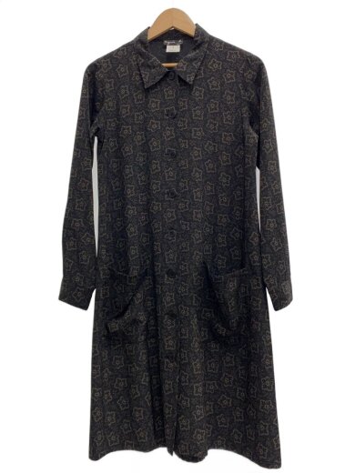 商品画像：長袖ワンピース/1/ポリエステル/BLK/花柄/00020717 1