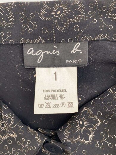 商品画像：長袖ワンピース/1/ポリエステル/BLK/花柄/00020717 3