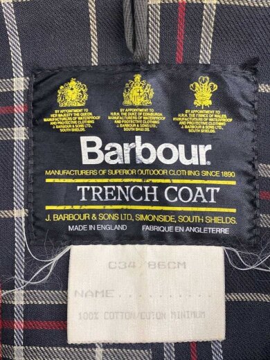商品画像：89年製 TRENCH COAT/トレンチコート/34/コットン/NVY/無地/A605/背面小穴有 3