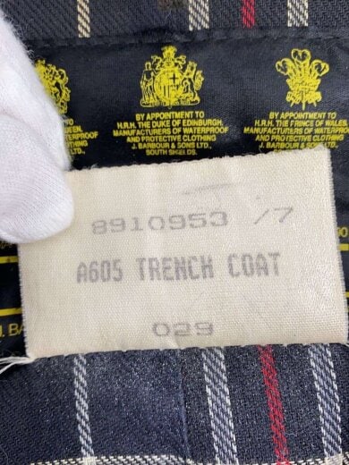 商品画像：89年製 TRENCH COAT/トレンチコート/34/コットン/NVY/無地/A605/背面小穴有 4