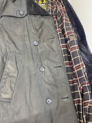 商品画像：89年製 TRENCH COAT/トレンチコート/34/コットン/NVY/無地/A605/背面小穴有 7