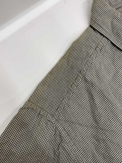商品画像：90s 紺タグ/襟、肩ヤケ有/半袖シャツ/L/コットン/GRY/チェック 8