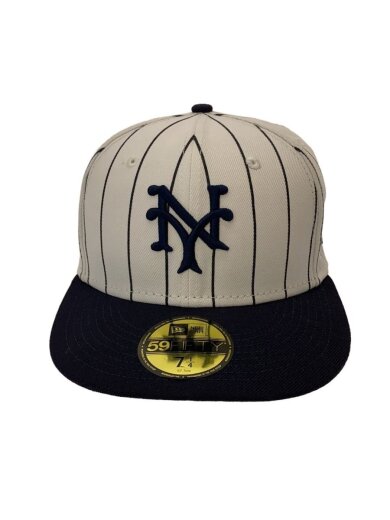 商品画像：キャップ/7 1/4/コットン/ホワイト/ストライプ/メンズ 1