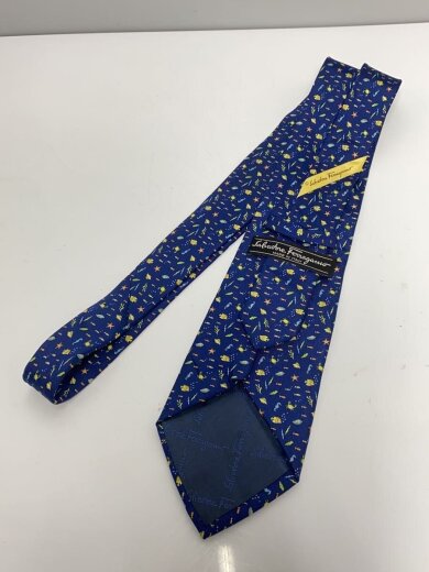 商品画像：ネクタイ/コットン/ネイビー//総柄/メンズ/海洋生物/魚柄/貝柄 2