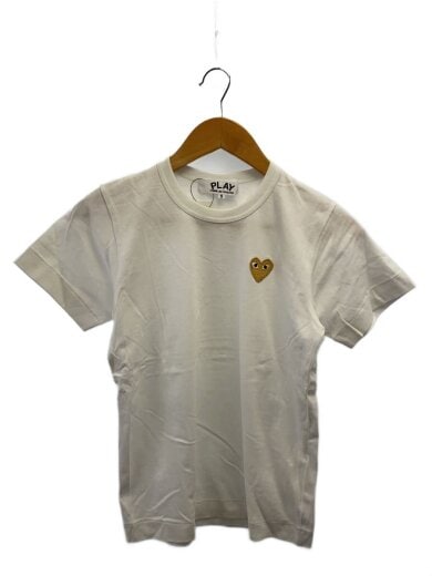 商品画像：Tシャツ/S/コットン/ホワイト/ハート/ゴールド/AZ-T215 1