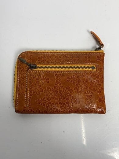 商品画像：ミニウォレット/カードケース/牛革/ブラウン/花柄型押し/レディース/0038953/財布 2
