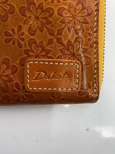 商品画像：ミニウォレット/カードケース/牛革/ブラウン/花柄型押し/レディース/0038953/財布 3