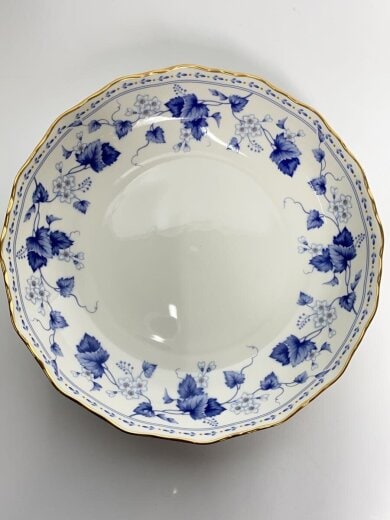 商品画像：サービスボウル/25cm/ホワイト/ゴールド/8128-5039/皿/花柄/サービスボール 2