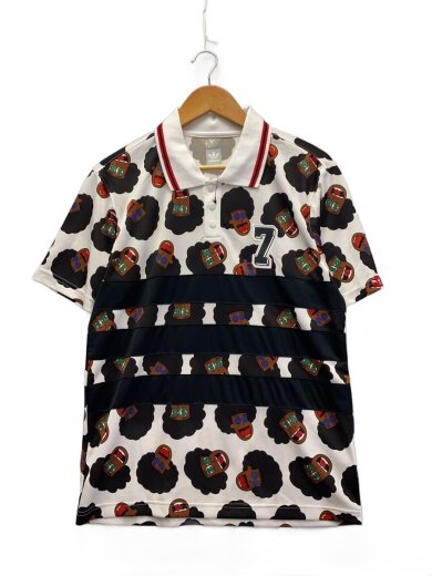 商品画像：ナケルスミス/アフロ柄/ポロシャツ/L/ポリエステル/ホワイト/総柄/CX5054// 1