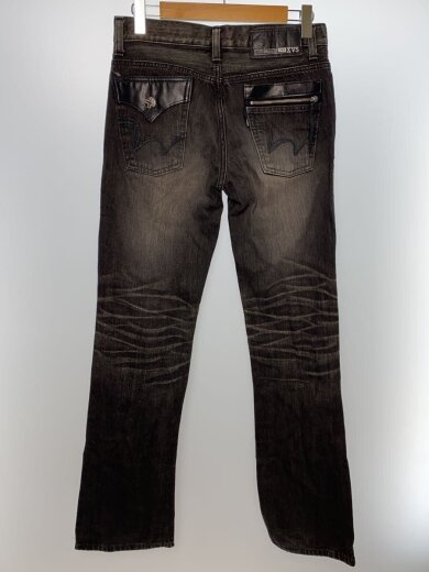 商品画像：ブラックデニムパンツ/30/00s/archive/Y2K/フェイクレザー使用/412XVS 2