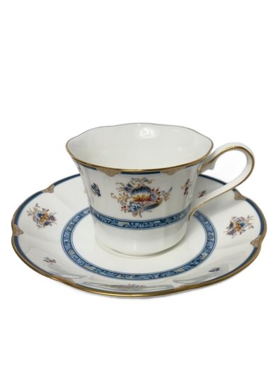商品画像：カップ&ソーサー/2客セット/ホワイト/ゴールド/ブルー 1