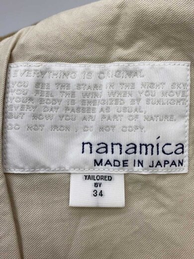 画像：nanamicaWide Chino Pants/34/ベージュ/ワイドチノパンツ/Tan/SUCS401//4