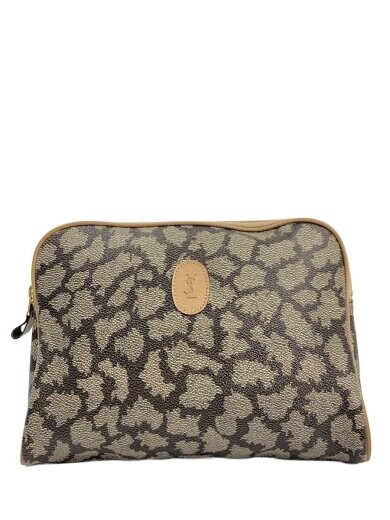 商品画像：セカンドバッグ/レザー/GRY/総柄 1