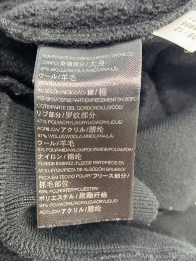 商品画像：ウールフェルトポンチョ/豹柄切替/--/ウール/BLK/無地// 4