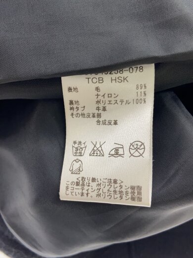 商品画像：玉虫カラー/レザー切り替え/ジャケット/M/ウール/BLK/無地 4