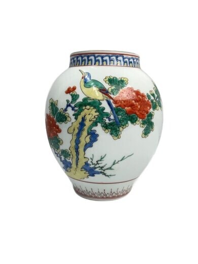 商品画像：有田焼/染錦花鳥/壷・花瓶// 1