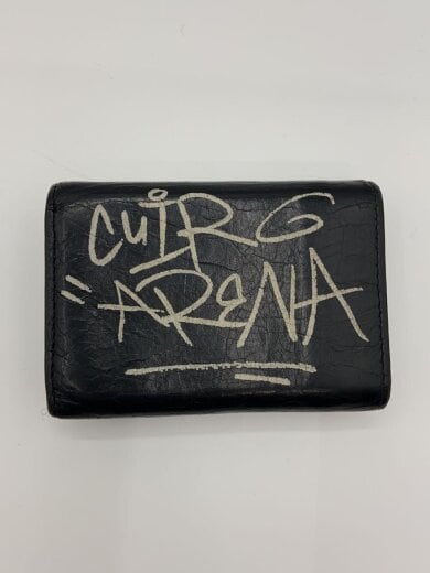 商品画像：3つ折り財布/レザー/BLK/メンズ 2