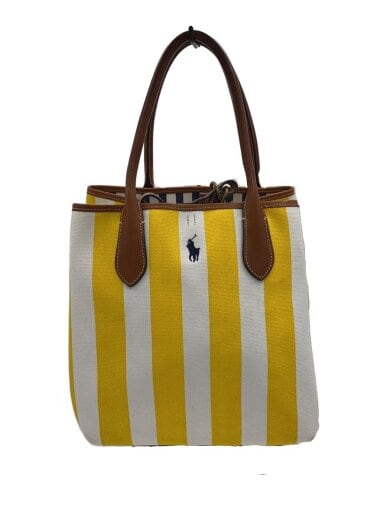 商品画像：ポニーロゴ刺繍/トートバッグ/キャンバス/YLW/ストライプ 1