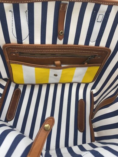 商品画像：ポニーロゴ刺繍/トートバッグ/キャンバス/YLW/ストライプ 6