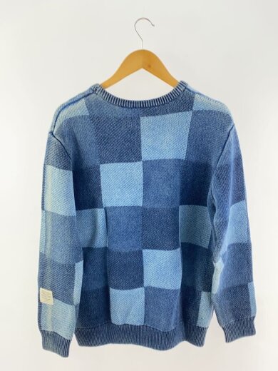 商品画像：Bleach Indigo Mix Crew Sweaterニット・セーター(厚手)/L/コットン/IDG/チェッ 2