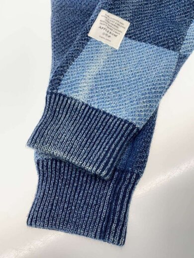 商品画像：Bleach Indigo Mix Crew Sweaterニット・セーター(厚手)/L/コットン/IDG/チェッ 5