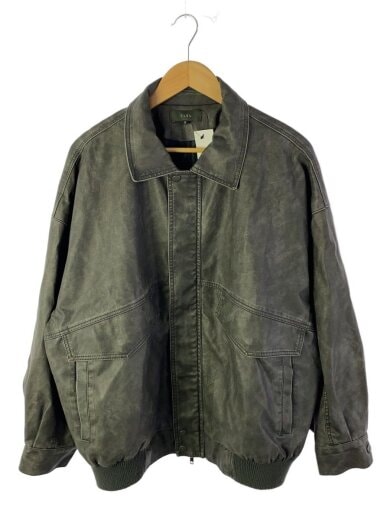 商品画像：Vintage Design Fake Leather Blouson/S/フェイクレザー/GRY/CLEjk855 1