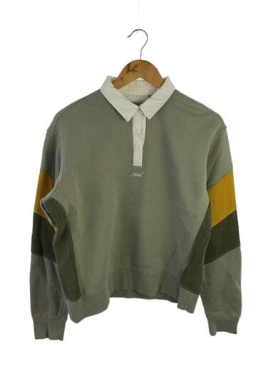 商品画像：ヘリンボーン ラグビーシャツ/スウェット/S/コットン/カーキ/KHW030253 1