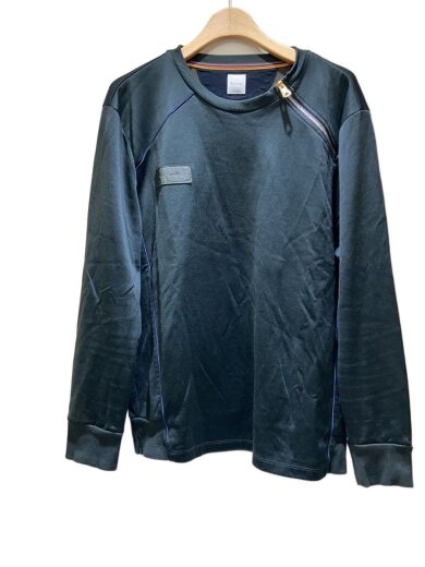 商品画像：フロントシミ有/ダンボールニット/スウェット/L/コットン/BLK/無地/213518 1