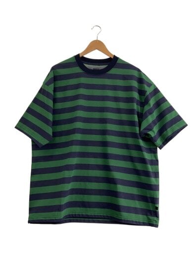 商品画像：Tシャツ/L/ポリエステル/GRN/ストライプ/BE-36024 1