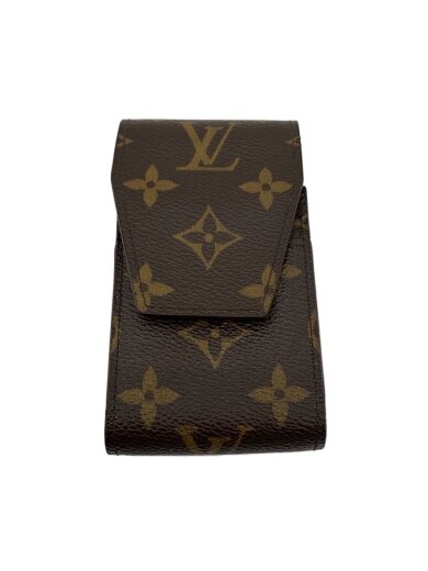 商品画像：エテュイ・シガレット_モノグラム・キャンバス/レザー/BRW/メンズ 1