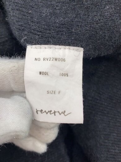 商品画像：ニット・セーター(厚手)/FREE/ウール/BLK/無地/RV22W006// 4