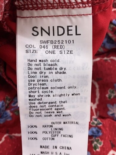 商品画像：セットアップ/one/レーヨン/RED/総柄/SWFB252101/SWFS252138 4