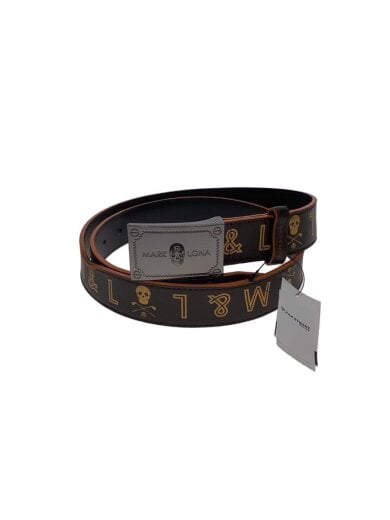 商品画像：ベルト/レザー/BRW/総柄/メンズ 1