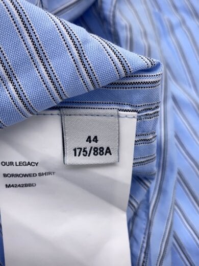 商品画像：長袖シャツ/44/コットン/BLU/ストライプ/M4242BBD 4