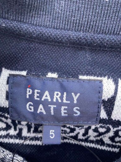 商品画像：ポロシャツ/5/コットン/NVY/総柄/053-3160493 3